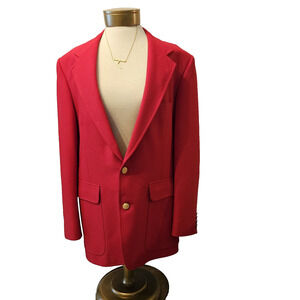 Hardwick Clothes Red Husker Blazer Sport Suit Coat Jacket fancy bttns mens 40L